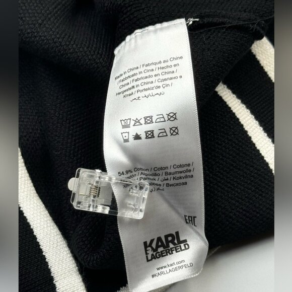 🆕KARL LAGERFELD🧿 NWT Classic Knit Dress with Embroidered Monogram, Black, Sz M - Picture 15 of 16
